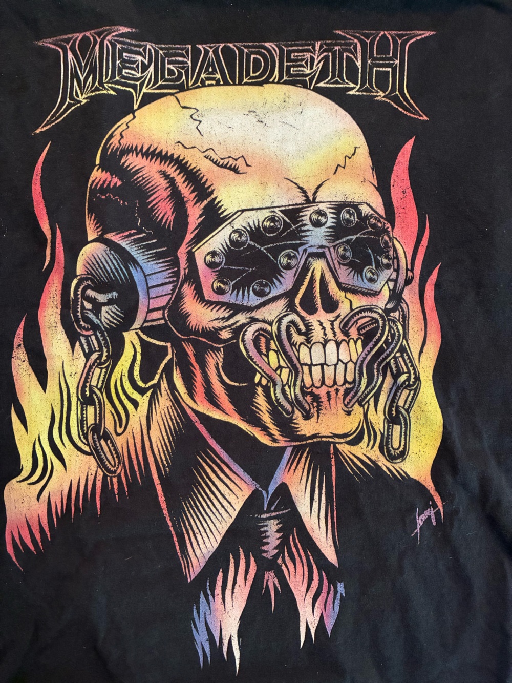 SOLD !! Megadeth Vic Rattlehead Graphic T-Shirt Men's Size Large Short Sleeve